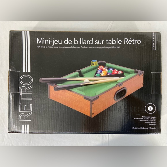 Mini Retro Tabletop Pool table, Mini Billiards Table - Picture 2 of 2